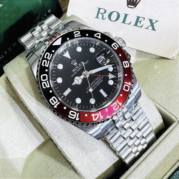 Relógio masculino linha premium modelo Gmt-Master II Coca-Cola automático pulseira de aço inoxidável Jubileu 904l