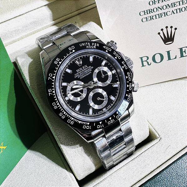 Relógio masculino linha Premium Daytona Automático Pulseira de aço inoxidável Oyster 904l a prova d’água 40m