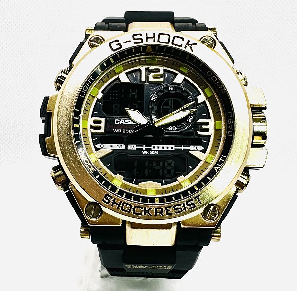 Relógio masculino linha master Modelo G-shock Steel Pulseira de borracha a prova d'água 20m