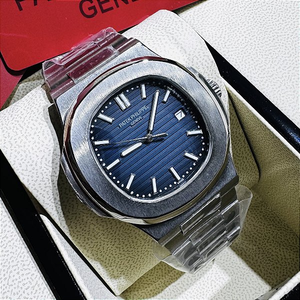 Relógio masculino linha Premium modelo Patek Nautilus automático Pulseira de Aço inoxidável 904l a prova d’água 40m