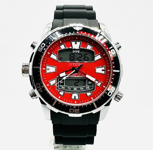 Relógio masculino linha master modelo Eco-drive Pulseira de Borracha a prova d’água 20m
