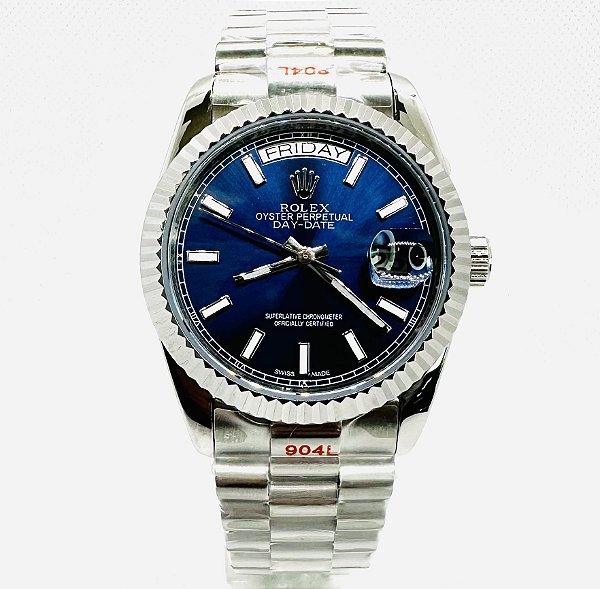 Relógio masculino linha Premium Day-Date Automático Pulseira de aço inoxidável Jubileu 904l A prova d’água 40m