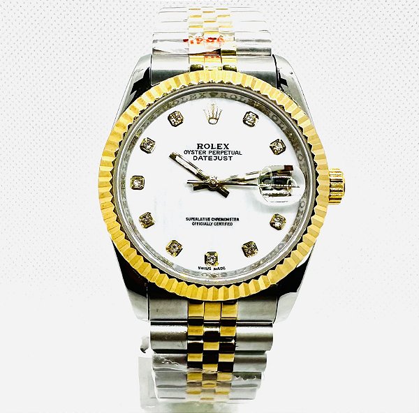 Relógio masculino Linha Premium Day-Date Automático Pulseira de aço inoxidável Jubileu 904l a prova d´agua 40m