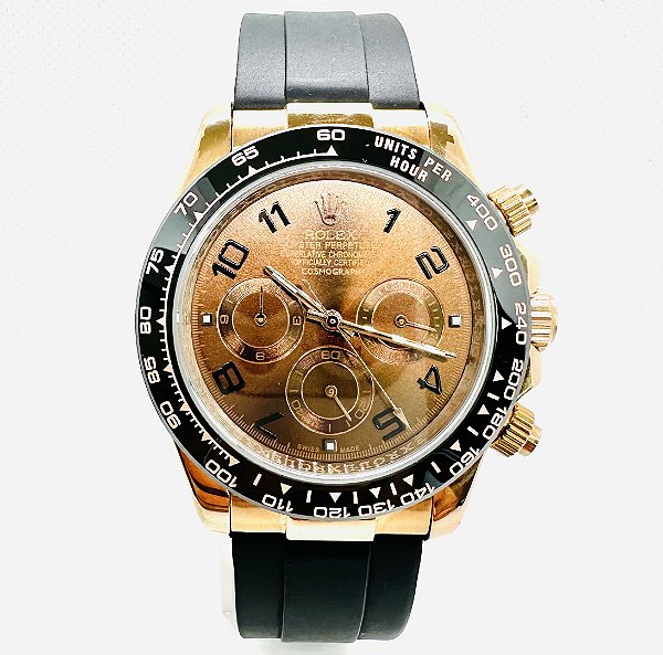 Relógio masculino linha Premium Daytona Automático Pulseira de borracha Oyster flex a prova d’água 40m