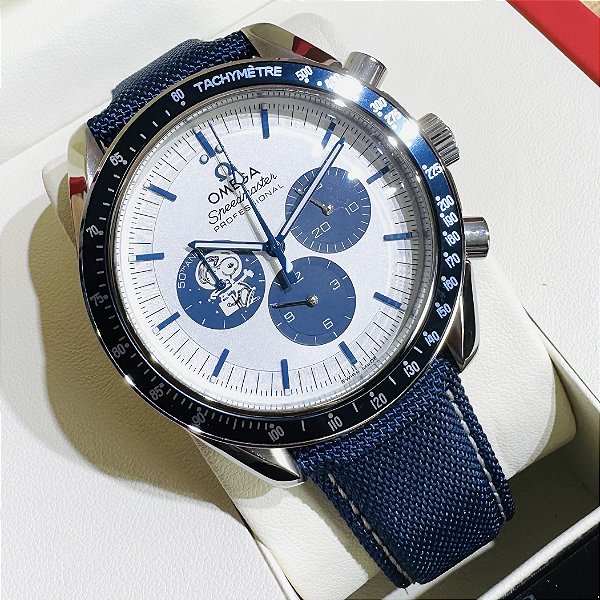Relogio Masculino Omega Speed master Apollo 13 silver Snoopy