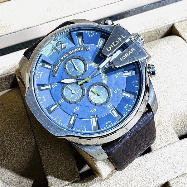 Relógio masculino linha premium modelo 10 bar Pulseira de couro a prova d’água 40m