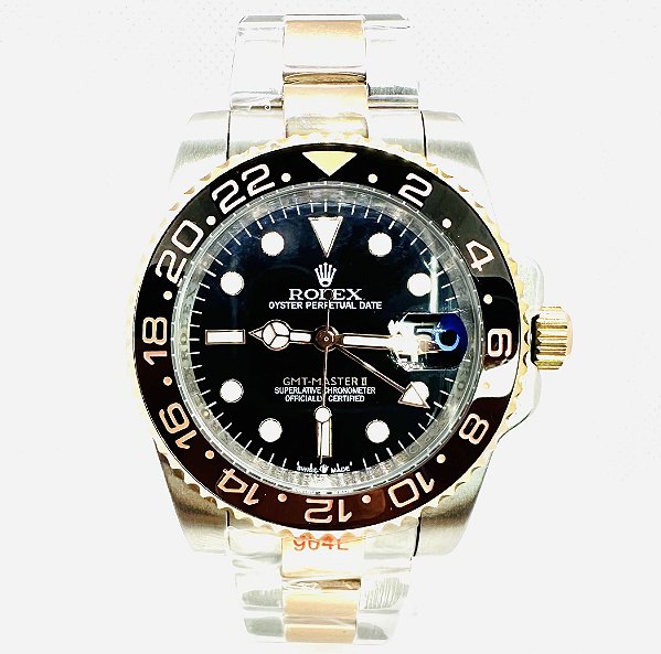 Relógio masculino linha Premium Gmt-Master II Root Beer Automático Pulseira de aço inoxidável oyster 904l a prova d’água