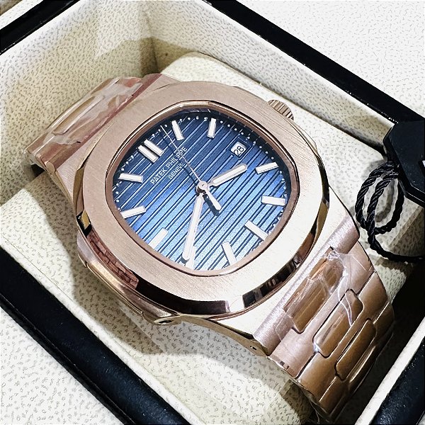 Relógio masculino linha Premium modelo Patek Nautilus automático Pulseira de Aço inoxidável 904l a prova d’água 40m