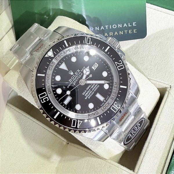 Relógio masculino linha Premium modelo Sea-Dweller Deepsea Automático Pulseira de Aço inoxidável Oyster 904l