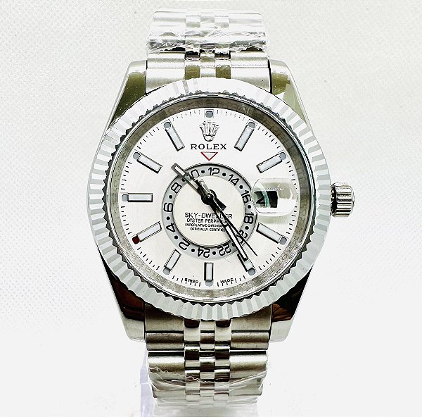 Relógio masculino linha Premium Modelo Sky-Dweller Automático pulseira de aço inoxidável Oyster 904l a prova d’água