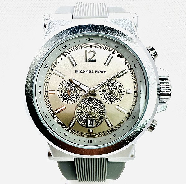 Relogio masculino Linha Master Michael Kors 8184 Pulseira de borracha a prova d agua 20m
