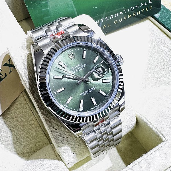 Relógio masculino linha Premium Datejust automático Pulseira de aço inoxidavel Jubileu 904l a prova d’água 40m