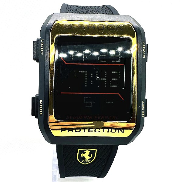 Relógio masculino linha master modelo G-shock Ferrari Pulseira de borracha a prova d’água 20m