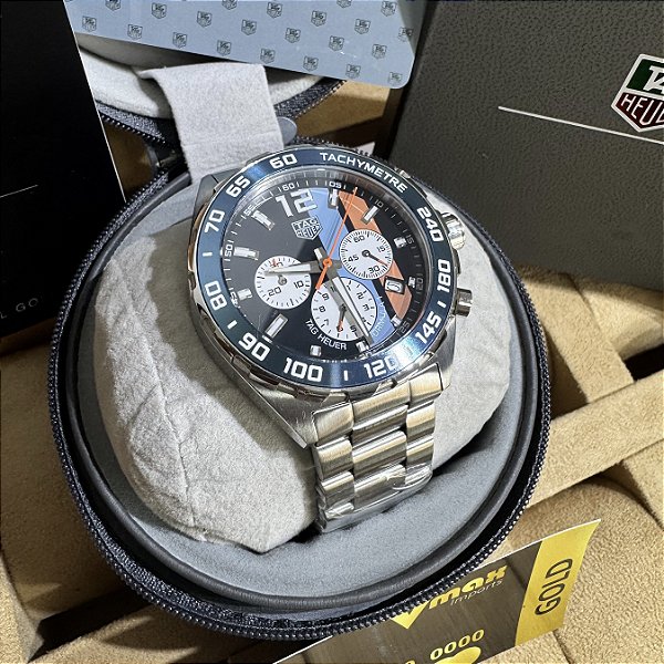 Relógio masculino linha Premium modelo Tag Formula 1 Pulseira de aço inoxidável a prova d’água 40m