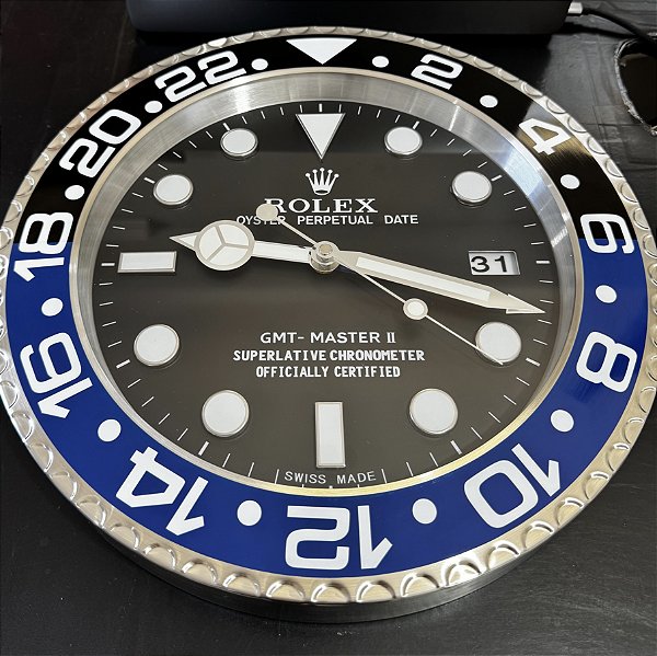 Relógio Parede Premium Rolex Gmt-master II Batman