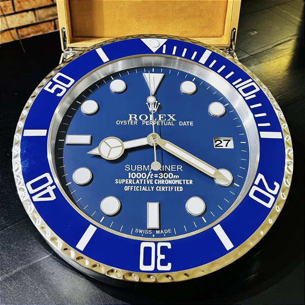 Relógio Parede Premium Rolex Submariner Smurf