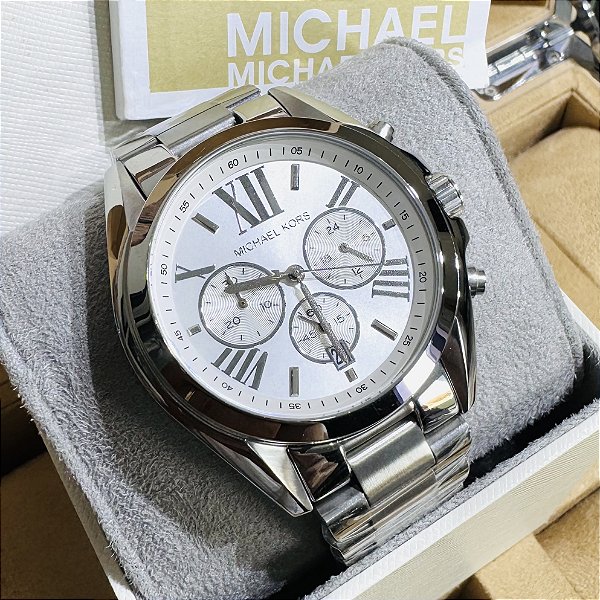 Relógio masculino Linha Premium Michael Kors Bradshaw Blue Pulseira de aço inoxidável a prova d’água 40m