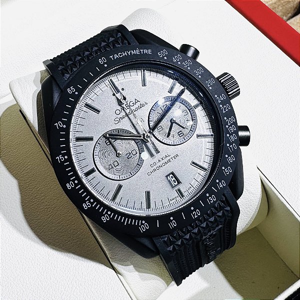 Relógio masculino linha Premium Omega Speedmaster Pulseira Borracha a prova d’água 40m