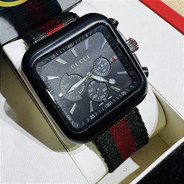 Relógio masculino linha Premium Gucci Pulseira de Pano a prova d’água 40m