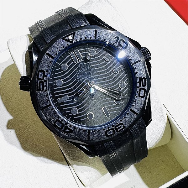 Relógio masculino linha Premium Omega Seamaster Pulseira Borracha a prova d’água 40m
