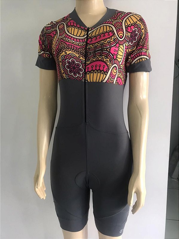 Macaquinho Feminino LIVRE EXPRESSÃO Bicolor Cinza/Amarelo Tam. P