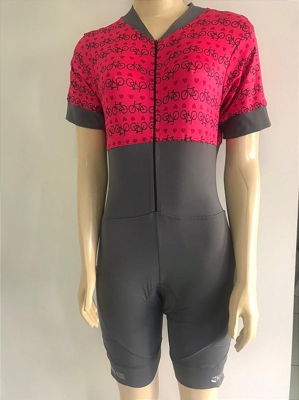 Macaquinho Feminino LIVRE EXPRESSÃO Bicolor Cinza/Pink Tam. GG