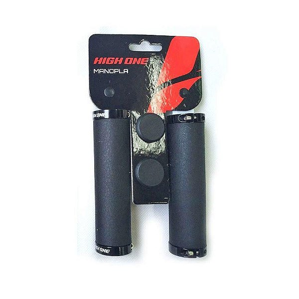 Manopla de Silicone MTB 130mm c/ Trava Preto  - HIGH ONE