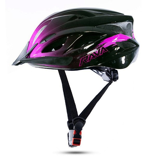 Capacete RAVA Space III Preto/Pink c/ Viseira - Tam. M