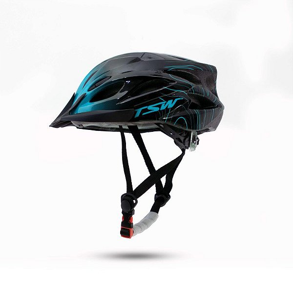 Capacete TSW Raptor III Led Preto/Azul c/ Viseira - Tam. M