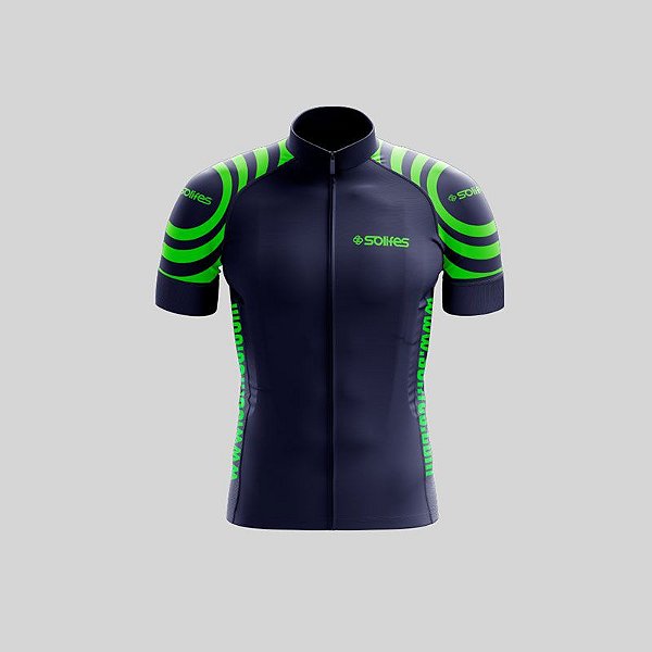 Camisa Ciclismo SOLIFES Azul c/ Verde -Tam. GG