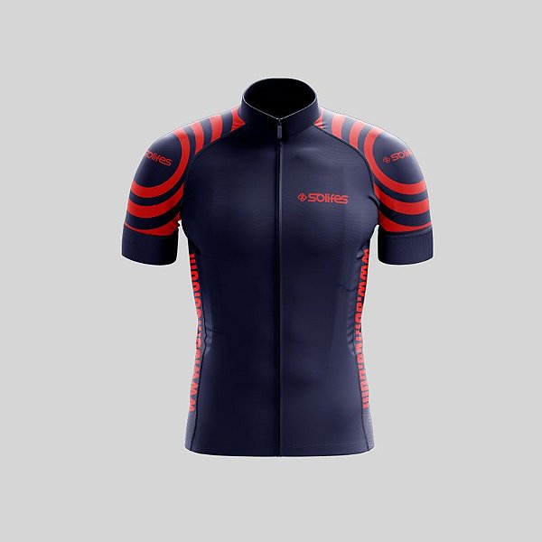 Camisa Ciclismo SOLIFES Azul c/ Vermelha - Tam. GG
