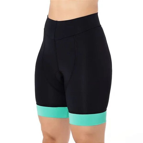 Bermuda CYCLE Feminina Sport Preto/Verde Tam. P