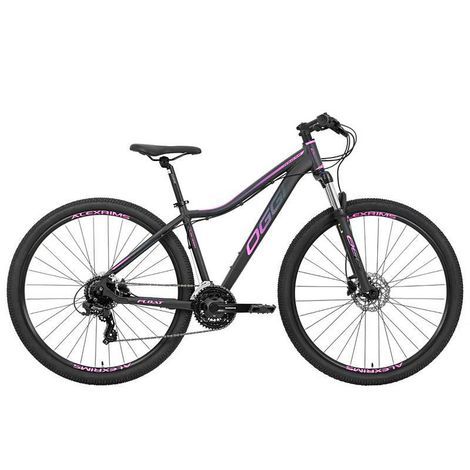 Bicicleta OGGI Float 5.0 24V Preto/Rosa/Azul - TAM 15.5