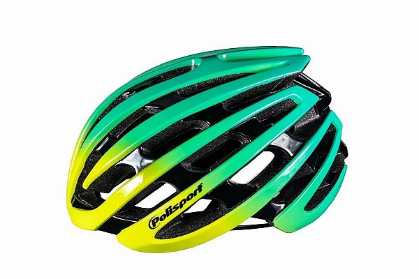 Capacete de Ciclismo POLISPORT Light Road Verde/Amarelo - Tam. M