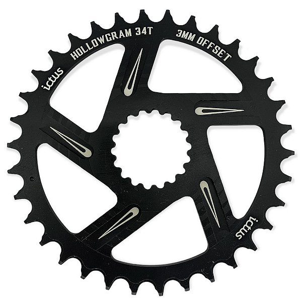 Coroa ictus HOLOWGRAM OFFSET 3MM 34T Preta