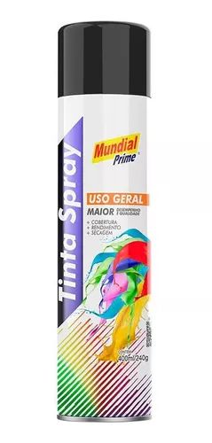 Tinta Spray MUNDIAL PRIME Preto Fosco 400 ML