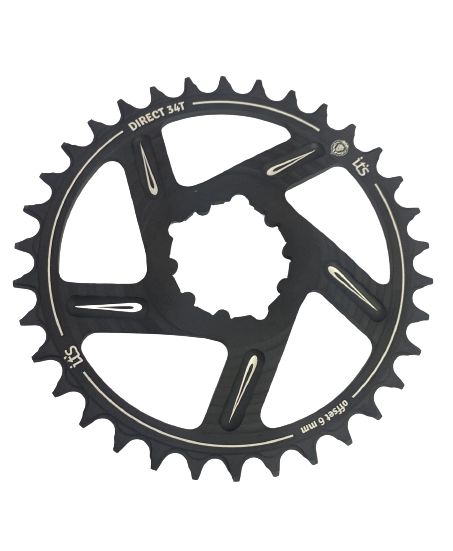 Coroa Ictus DIRECT OFFSET 6MM 34T Preta (Compatível Sram )