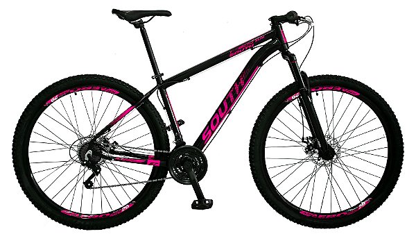 Bicicleta SOUTH Slim Preto/Rosa Tam. 15 - 21v