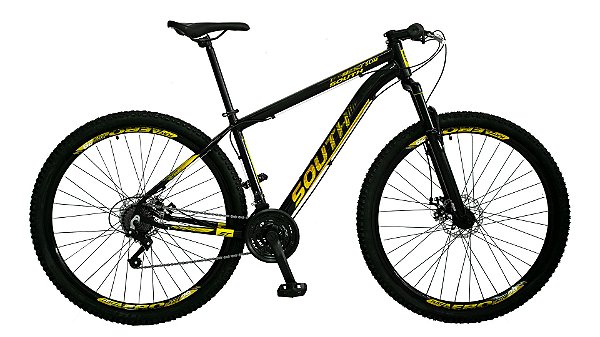 Bicicleta SOUTH Slim Preto/Amarelo Tam. 17 - 21v