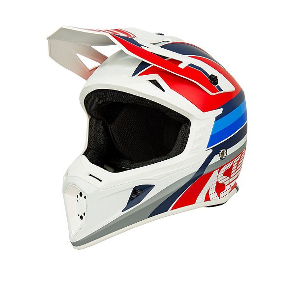 Capacete ASW Core Torn Branco/Vermelho/Azul - TAM. 56