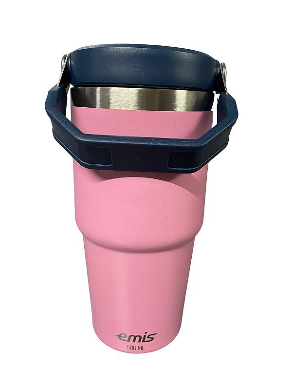 Garrafa Térmica EMIS 600ml Rosa com Alça