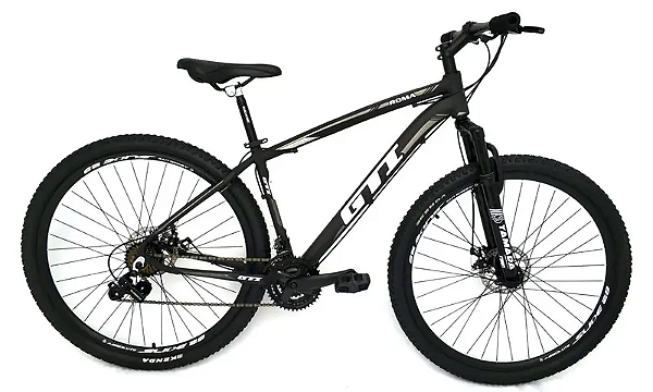 Bicicleta GTI Roma Preto Fosco/Cinza 21v Tam. 19