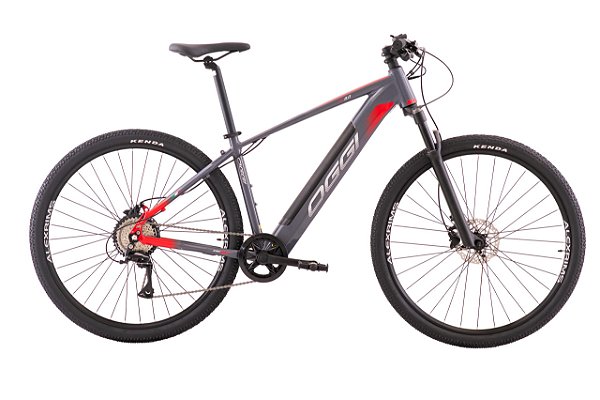 Bicicleta Elétrica OGGI BW 8.0 Cinza/Vermelho Tam. 17