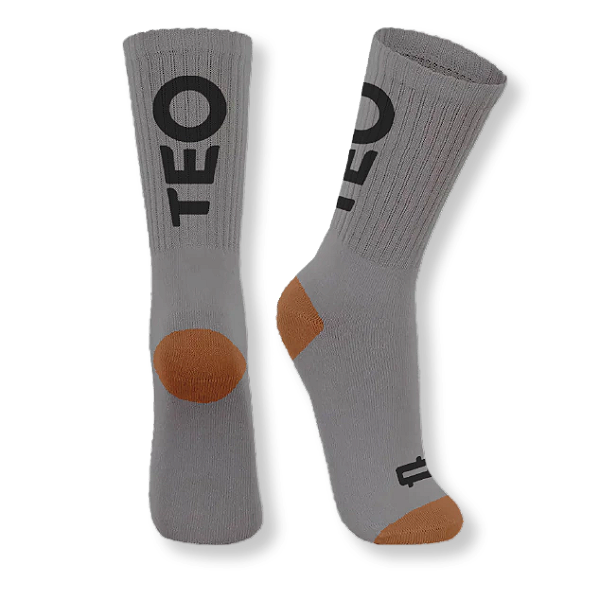 Meia TEO Performance Cinza/Laranja 39/43