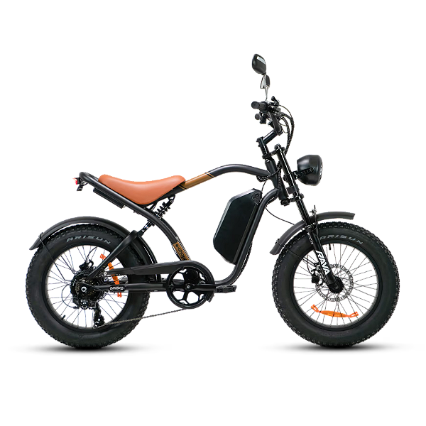 Bicicleta Elétrica Rava E-Chopper STEEL Preto - Aro 20