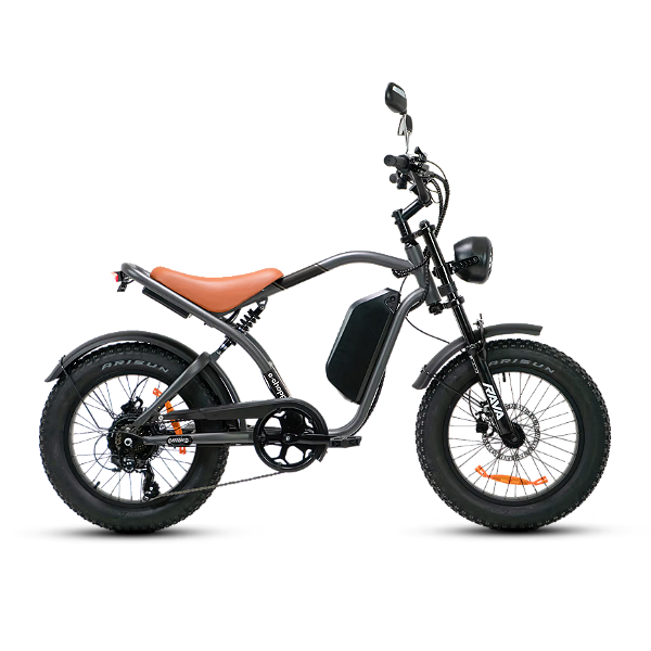 Bicicleta Elétrica Rava E-Chopper STEEL Cinza - Aro 20