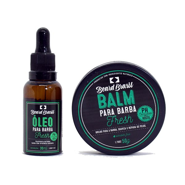 Kit Fresh Beard Brasil Óleo 30ml + Balm 50g