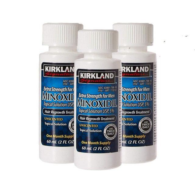 Minoxidil Kirkland 5% - 3 meses de tratamento - 3 frascos de 60ml