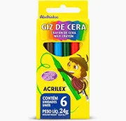 GIZ DE CERA 6 CORES ACRILEX