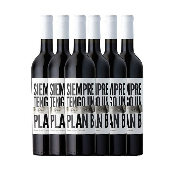 6 Garrafas Vinho tinto Siempre Tengo Un Plan B Bonarda 750ml